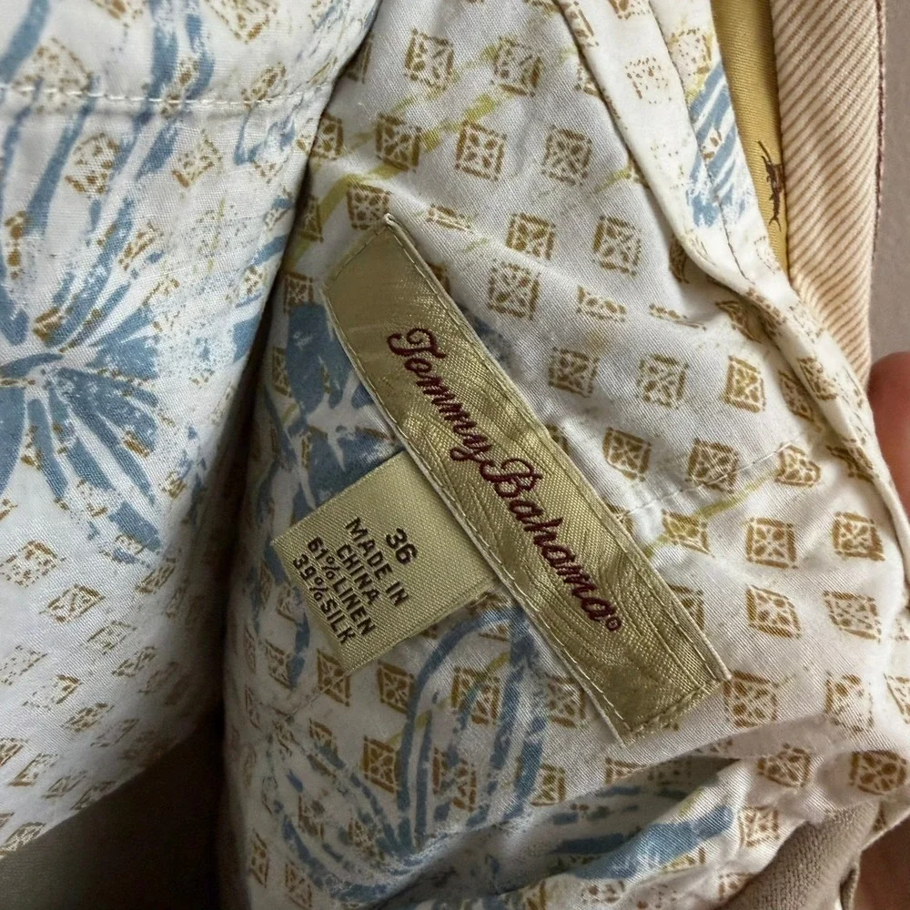 Tommy Bahama‎ Pants Men's 36 (Fits 38x34) Linen Silk Khaki Straight Leg